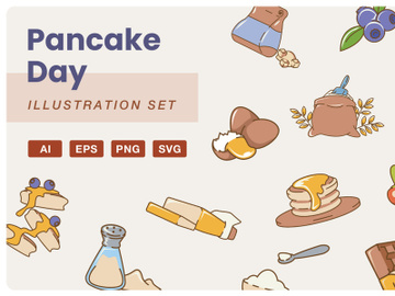 Pancake Day Illustration Set preview picture