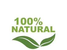 100% Natural and organic product badge vector green icon