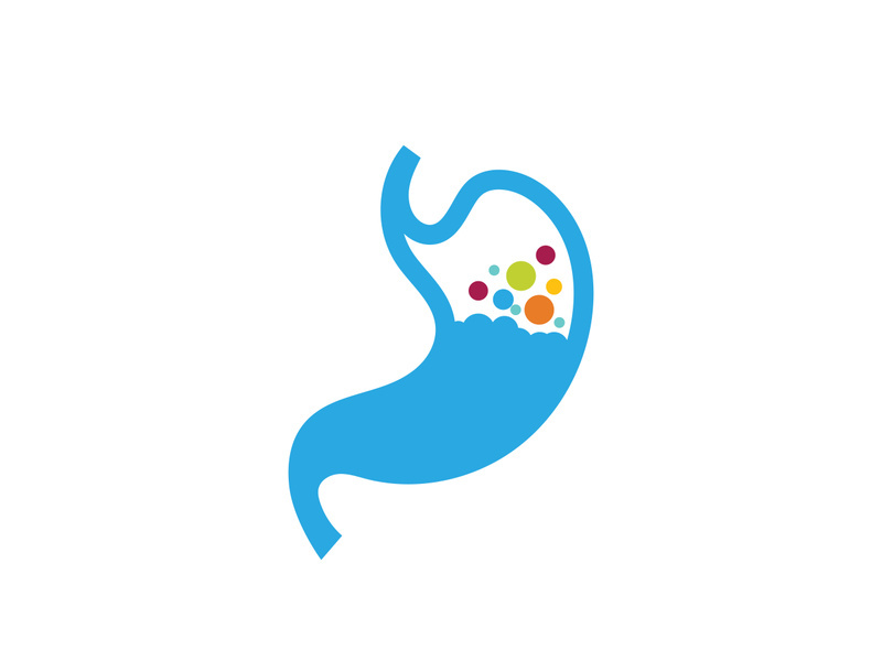 Stomach care icon logo designs illustration