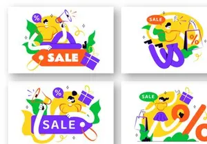 8 Discount Vector Illustration