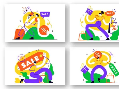 8 Discount Vector Illustration