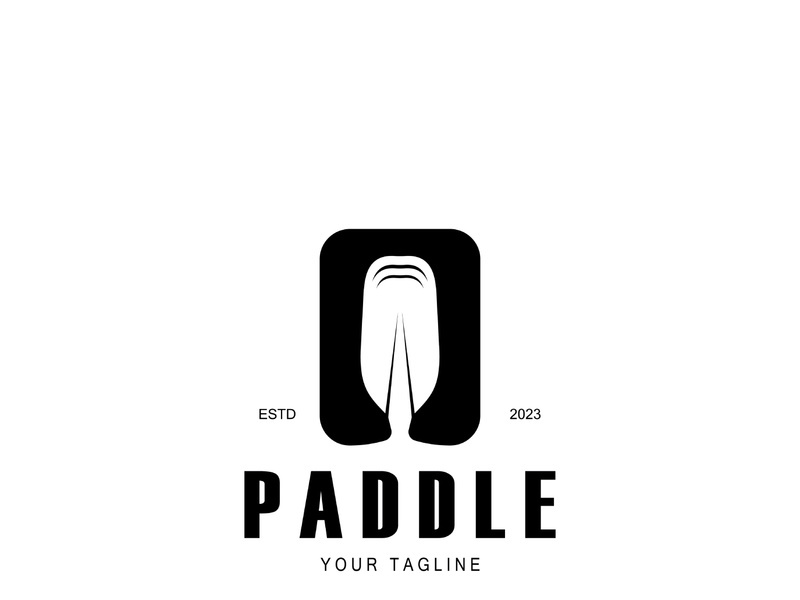 simple paddle logo,design for surfing,rafting,canoe,boat,surfing and rowing equipment business,vector