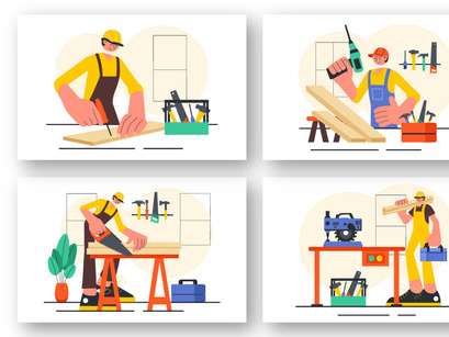 9 Carpentry Workshop Illustration