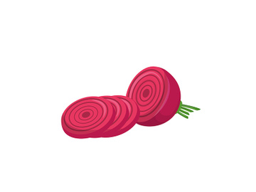 Sliced beetroot cartoon vector illustration preview picture