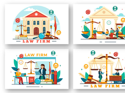 12 Law Firm Services Illustration