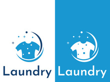Laundry logo creative design with concept of washing machine, clothes or clothes, foam. Logo for washing , badge,company.