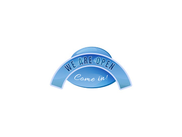 Come in we are open blue vector board sign illustration preview picture