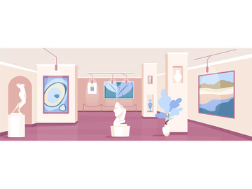 Trendy art gallery flat color vector illustration preview picture