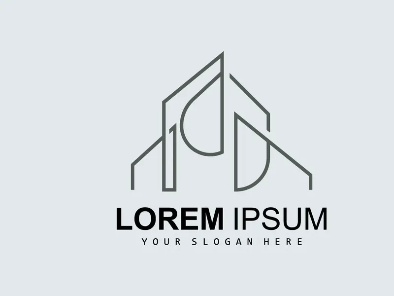 House Logo, Building Furniture Design, Construction Vector, Property Brand Icon, Real Estate, Housing
