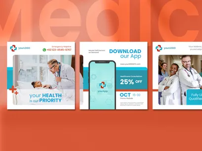 Medical Social Media Post - red color theme