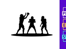 American football players in action silhouette illustration