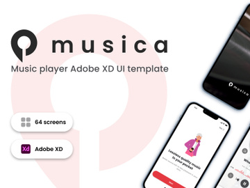 Musica - iOS Music Player Adobe XD UI Kit preview picture