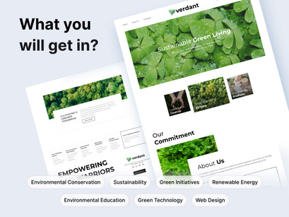 Verdant | Environmental Conservation and Sustainability Landing Page UI Kit