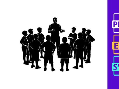 A group of children gathered around their teacher in a classroom setting