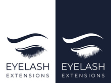 Luxurious and colorful eyelash extension logo.