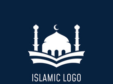 Unique,modern and creative luxury mosque logo with monogram.Logo for islamic,ramadan,company.