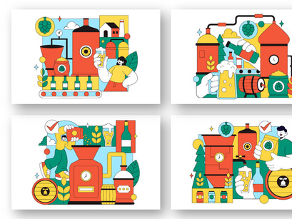 10 Brewery Production Process Illustration