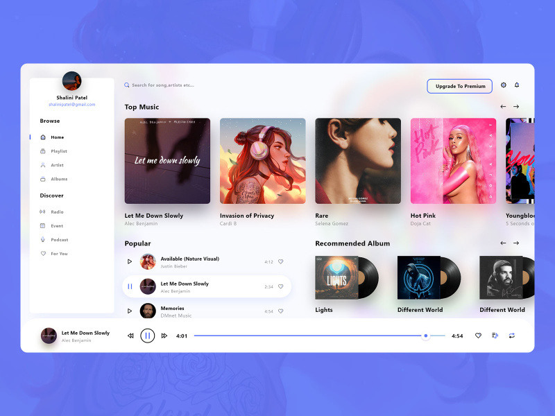 Music player web app