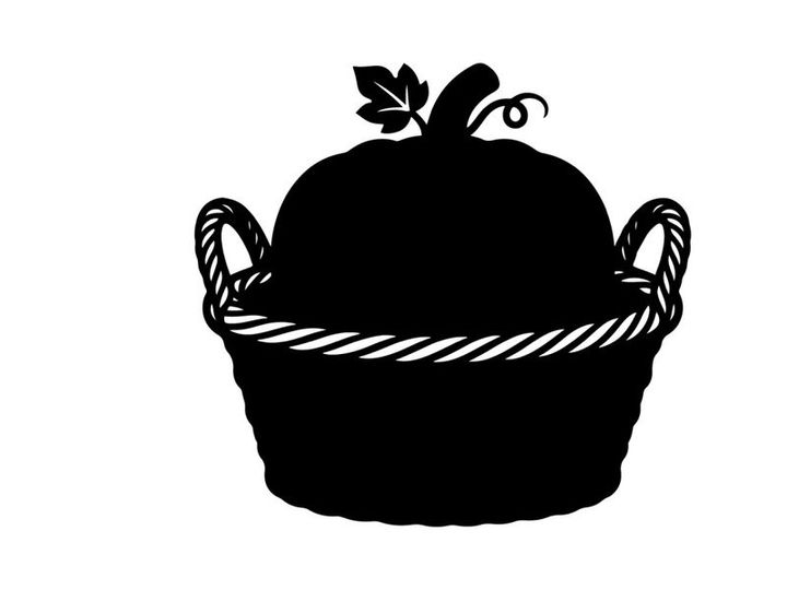Silhouette de una calabaza en una canasta para decoración de otoño o Halloween