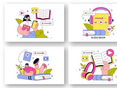 10 Audio Book Illustration