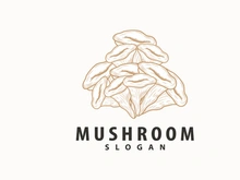 Mushroom Logo, Retro Minimalist Design, Food