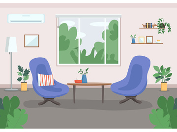 Psychotherapy cabinet flat color vector illustration preview picture
