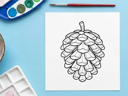 Close-up pine cone. Detail botani alami untuk tema alam dan outdoor.
