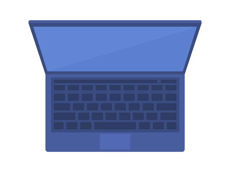 Laptop semi flat color vector object
