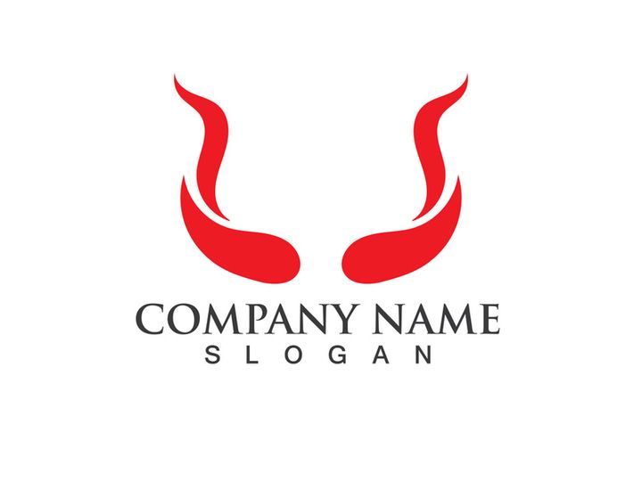 Devil horn vector icon logo design illustration template