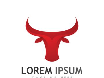 Vintage bull head horns logo preview picture