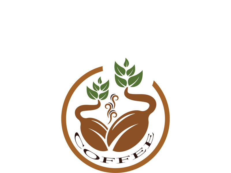 Coffee bean icon vector illustration template
