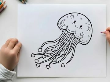 Whimsical jellyfish clock time vector illustration preview picture