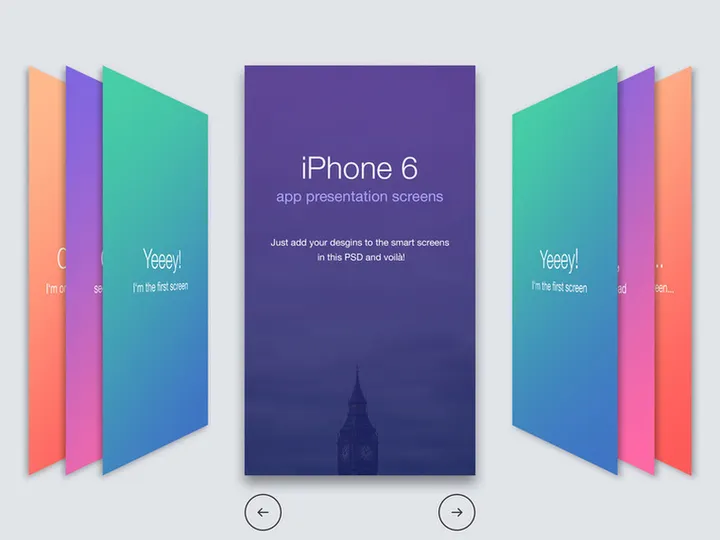 Presentation mobile screens