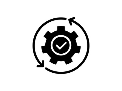 Improvement business process black glyph icons set on white space