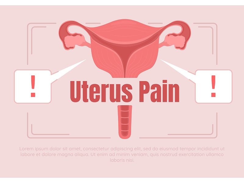Uterus pain banner template