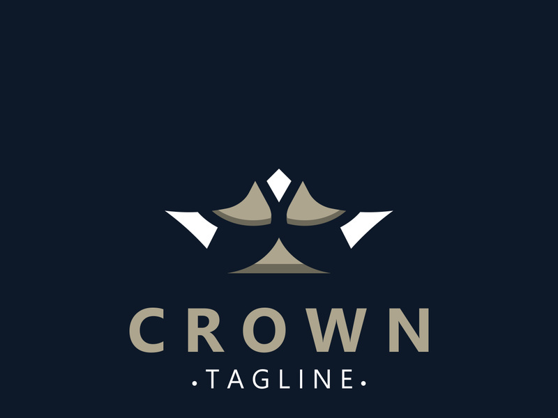 Premium style crown logo vintage abstract symbol. Royal king icon. Modern luxury brand element sign. Vector illustration