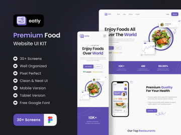 Eatly - Food Delivery Landing Page & Web UI KIT preview picture