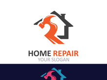 Home repair logo design vector with handyman service construction vector