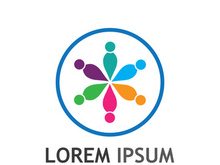 Community of people logo design with creative idea.