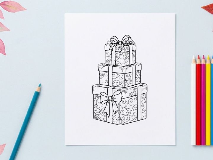 Stacked luxury gift boxes with ribbons for festive Christmas holiday celebration and corporate gifting