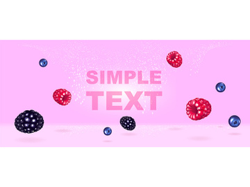 Forest berries realistic vector product ads banner template preview picture
