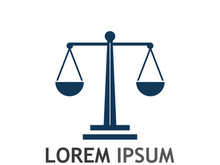 Law firm logo with scales.