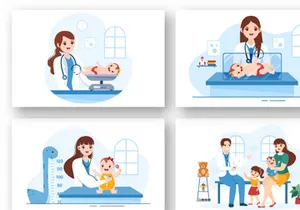 13 Pediatrician and Baby Illustration