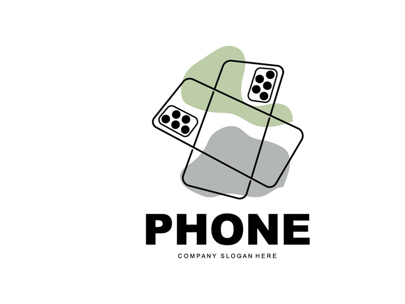 Smartphone Logo, Communication Electronics Vector, Modern Phone Design, For Company Brand Symbol