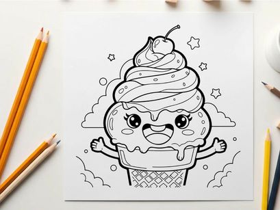 angry ice cream character melting vector illustration