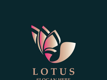 Floral Lotus line art beauty simple and modern logo template vector preview picture