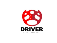 Car Steering Logo, Driver Vector