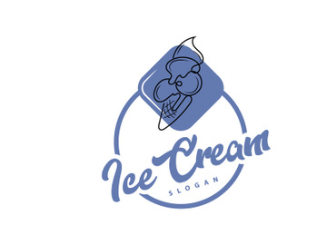 Ice Cream Logo, Vector Fresh Sweet Soft Cold Food Design preview picture