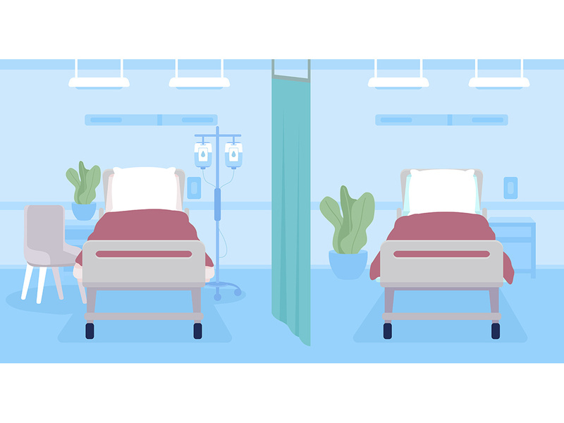 Modern cleaning emergency department flat color vector illustration