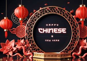 PSD 3d rendaring realistic chinese new year background bundles
